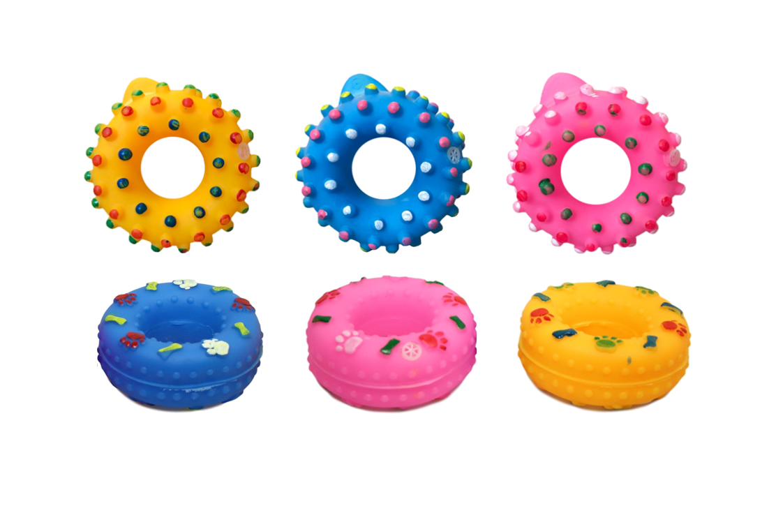 Plastic donut dog toy best sale