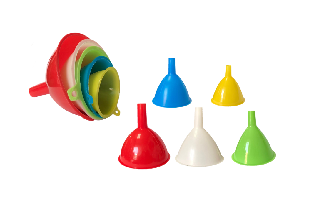 Plastic Kitchen Funnel Set of 5 Assorted Sizes 0412 (Parcel Rate)