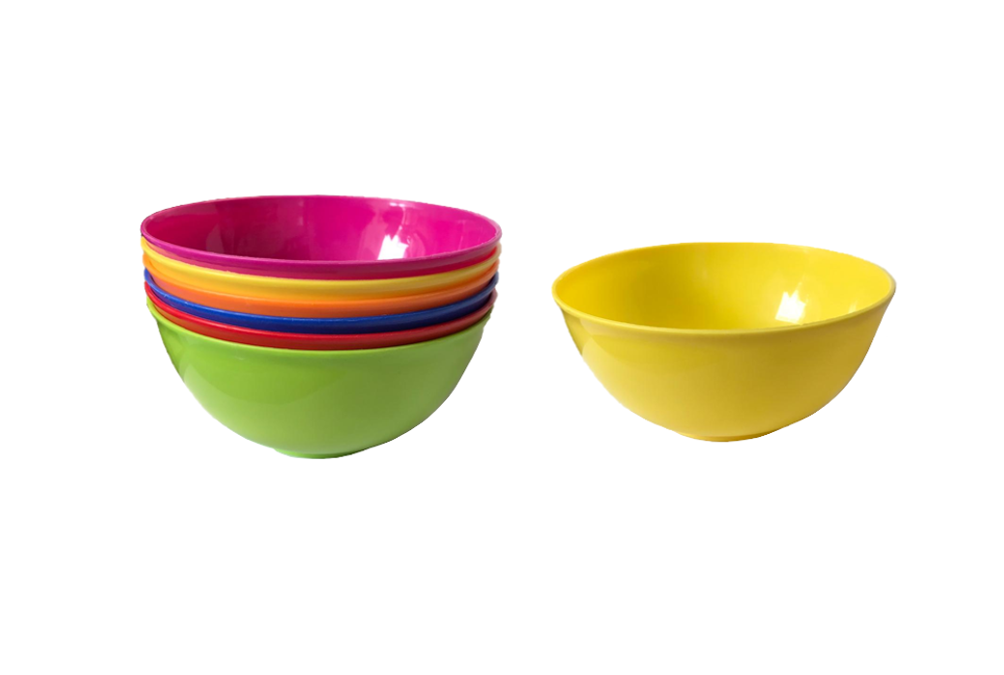 Small Plastic Bowl 14 x 7 cm Pack of 6 Assorted Colours 0440 (Large Letter Rate)