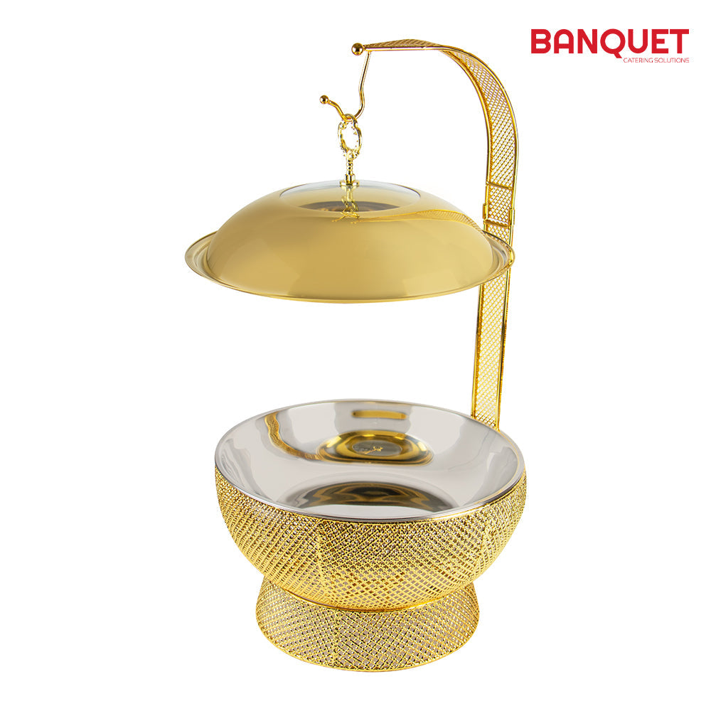 SQ Professional Banquet Ornate Chafing Dish with Lid Gold 8L 10858 (Big Parcel Rate)