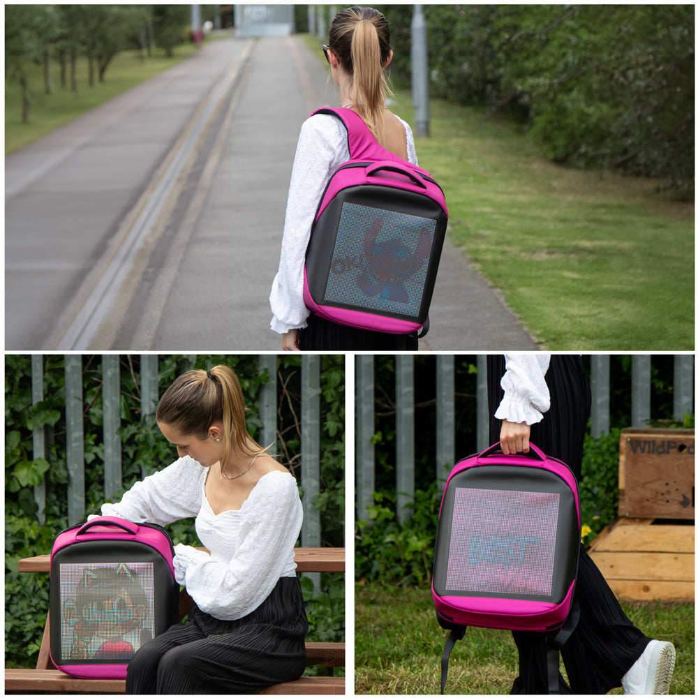 Durane LED Backpack 30 x 13 x 40 cm Pink 11055 (Parcel Rate)