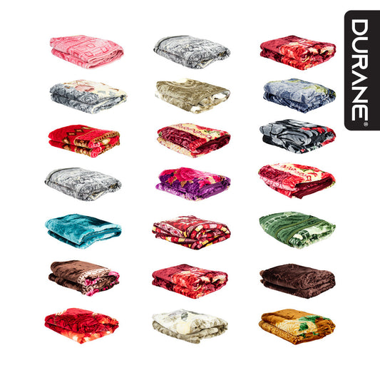 SQ Professional Durane Plush Blanket Golden Edition 4kg W 200 x L 240 cm Assorted Colours and Designs 11070 (Big Parcel Rate)