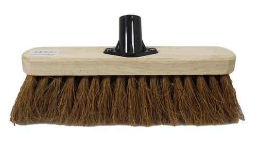 10" Soft Coco Garden Wooden Broom Brush Head Br10 (Parcel Rate)