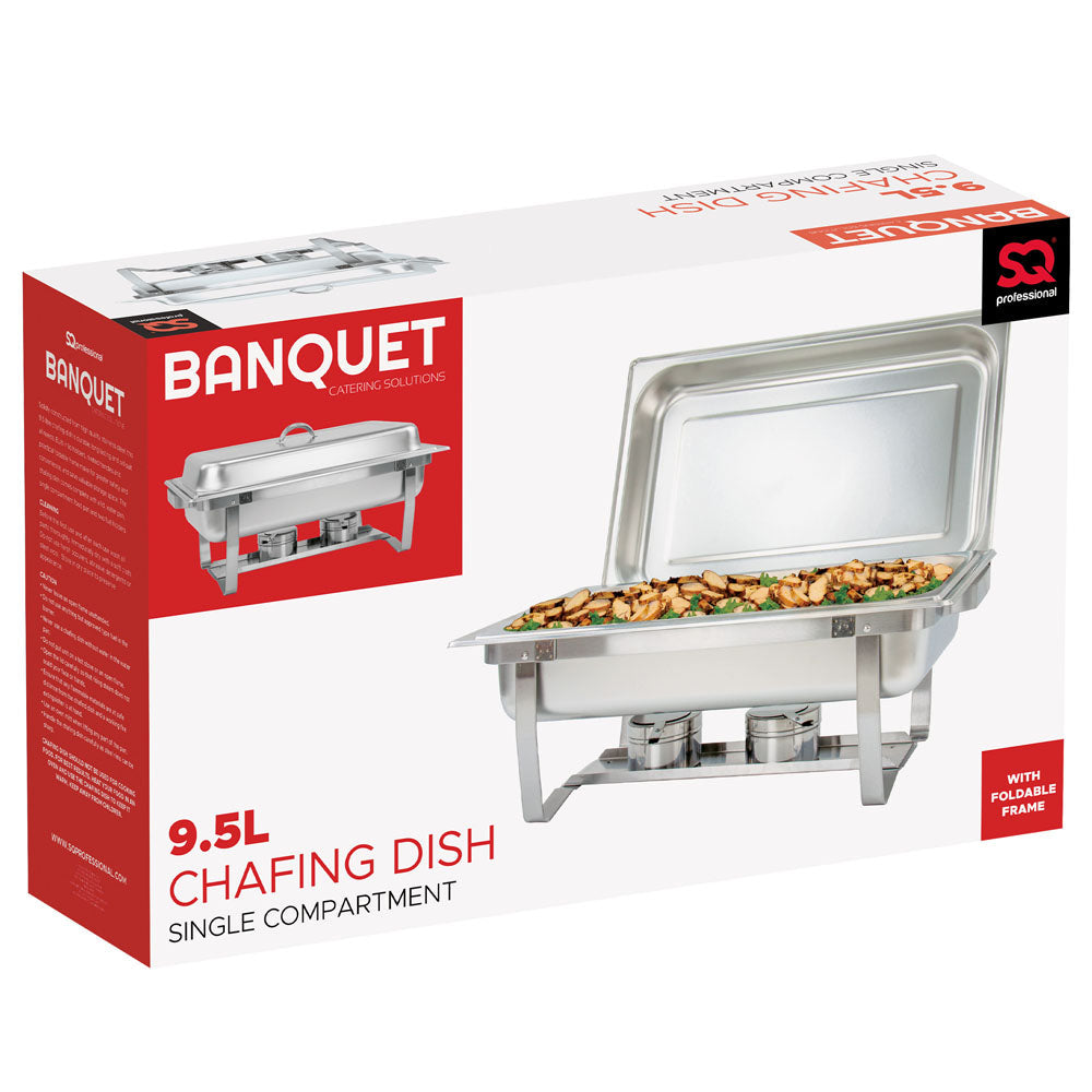 Stainless Steel Banquet Chafing Dish Single Compartment 9.5L 1465 / 1463 A  (Big Parcel Rate)