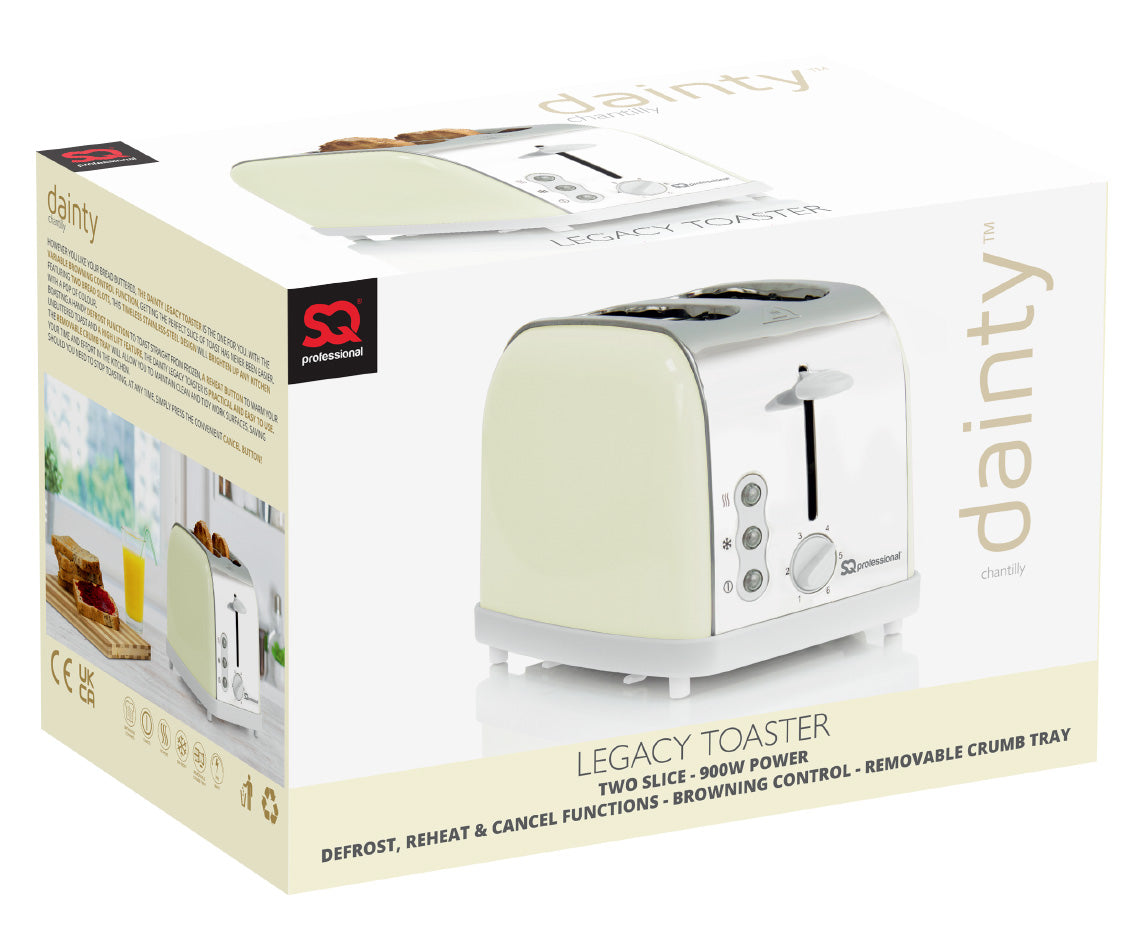 SQ Professional Dainty 2 Slice Toaster 900W Seafoam 5975 (Parcel Rate)