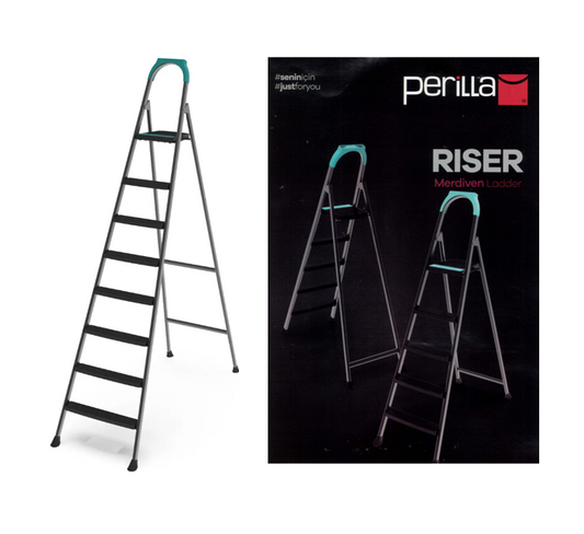 7 + 1 Perilla Riser Metal Indoor Outdoor Step Ladder 51307 (Big Parcel Rate)