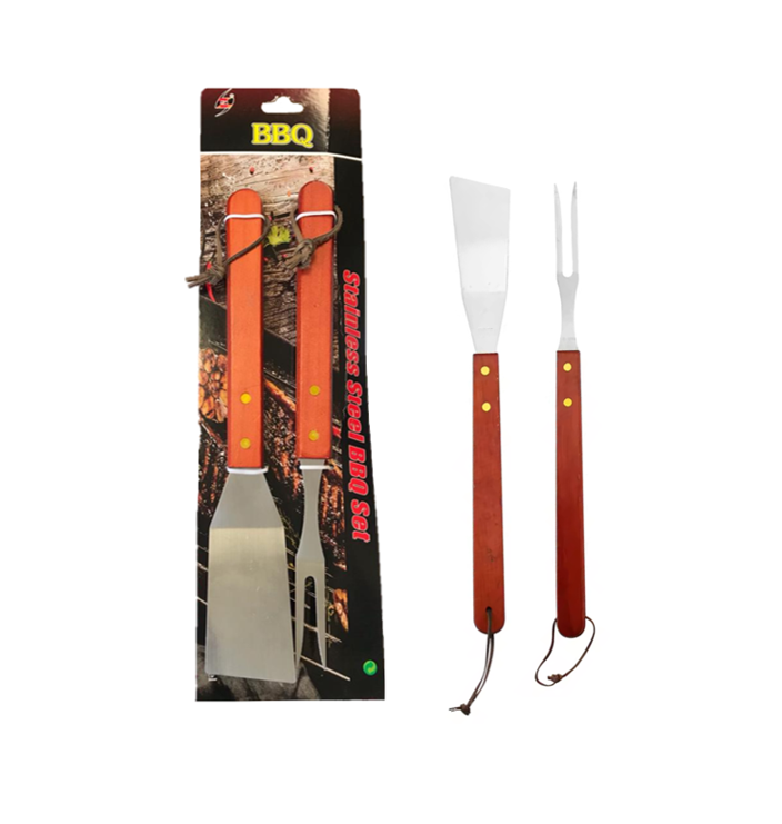 Metal BBQ Fork Spatula Set 33 cm 7191 (Parcel Rate)