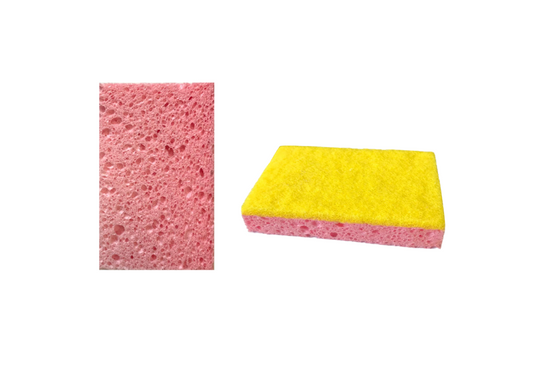 Wood Pulp Cotton Kitchen Cleaning Dish Scrubbing Sponge 11 x 7 x 1.9 cm Pack of 2 7429 (Parcel Rate)