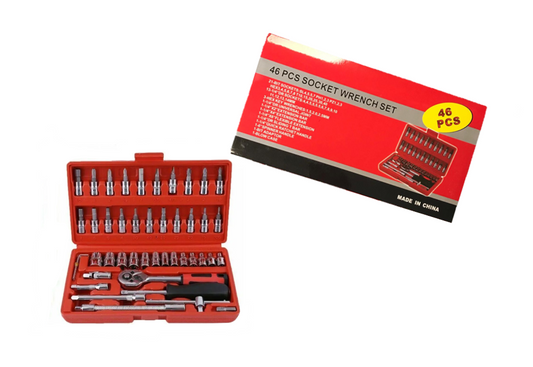 Metal Socket Wrench Set of 46 7714 (Parcel Rate)