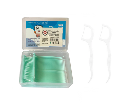 Dental Floss Toothpicks in Plastic Container Assorted Colours 7559 (Parcel Rate)