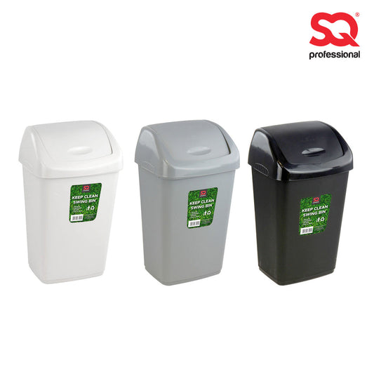 SQ Professional Plastic Swing Bin 50 Litre W 40cm x D 31cm x H 64.5cm Assorted Colours 7560 (Big Parcel Rate)