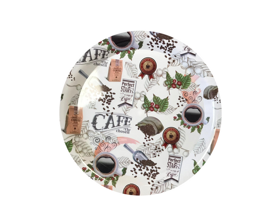 Plastic Round Serving Tray with Printed Design 38 cm Assorted Designs 7648 (Parcel Rate)