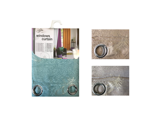 Room Fabric Window Curtain Diamond Feather Design 140 x 240 cm Assorted Colours 7705 (Parcel Rate)