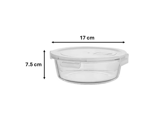 Round Glass Food Storage Container with Air Vent 880ml 7764 (Parcel Plus Rate)