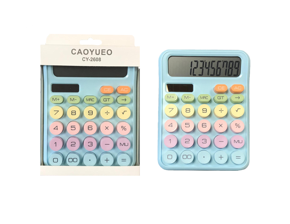 Plastic Pastel Round Button Calculator 15.5 x 12 cm 7822 (Large Letter Rate)