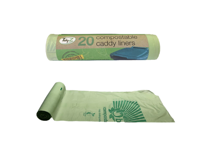 Compostable Food Bin Bag Caddy Liner 5L 30 x 35cm Roll of 20 B0083C (Parcel Rate)