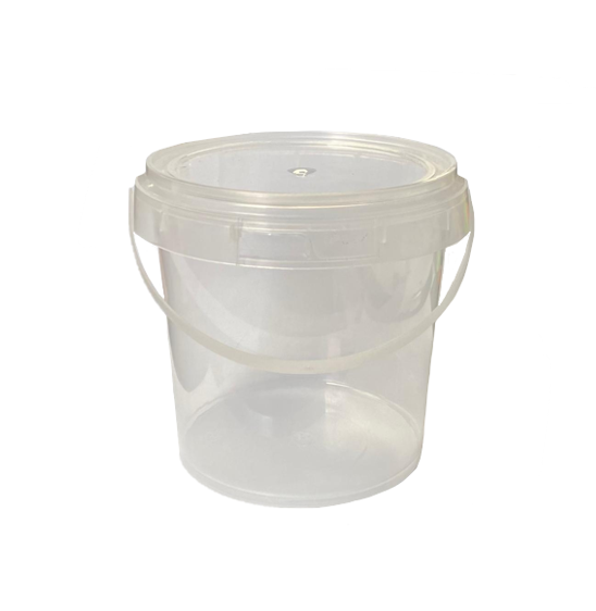 Small Clear Transparent Plastic Storage Bucket with Handle and Lid 12 x 10 x 10cm BC1 (Parcel Rate)