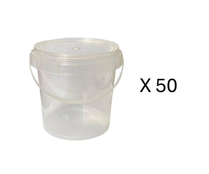 Small Clear Transparent Plastic Storage Bucket with Handle and Lid 12 x 10 x 10cm BC1 (Parcel Rate)