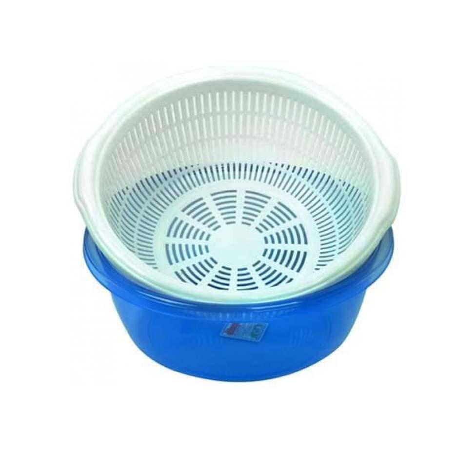 Plastic Strainer with Bowl 7L Assorted Colours D10212 A (Parcel Rate)