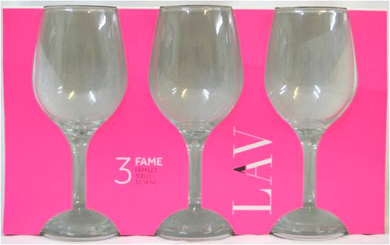 Fame Wine Glasses 300cc Set of 3 FAM523A (Parcel Rate)