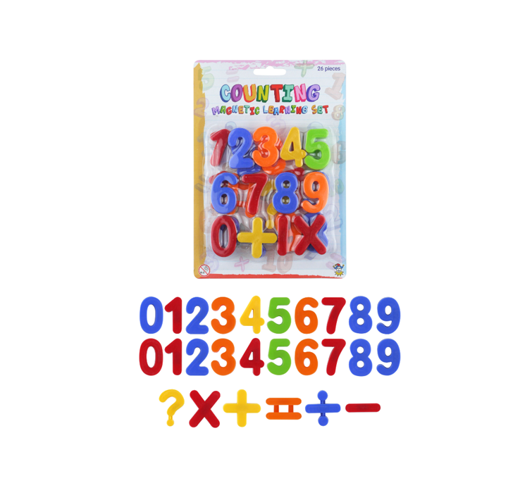 Magnetic Alphabet Numbers 0 - 9 Set 4cm 26 Pieces Assorted Colours L79 ...