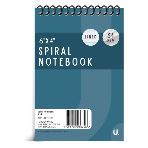 Spiral Notebook 6" x 4" Pack of 3 Assorted Colours P1107 (Parcel Rate)