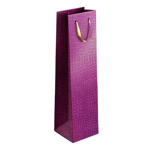 Embossed Metallic Paper Wine Bottle Gift Bag 12 x 36 x 10 cm Assorted Colours P1903 (Large Letter Rate)