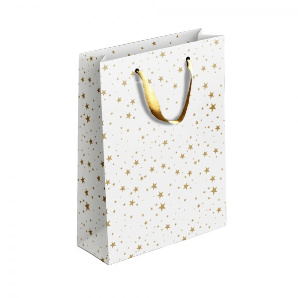 Gold / Silver Patterned Paper Gift Bag Large Assorted Designs P1911 (Parcel Rate)