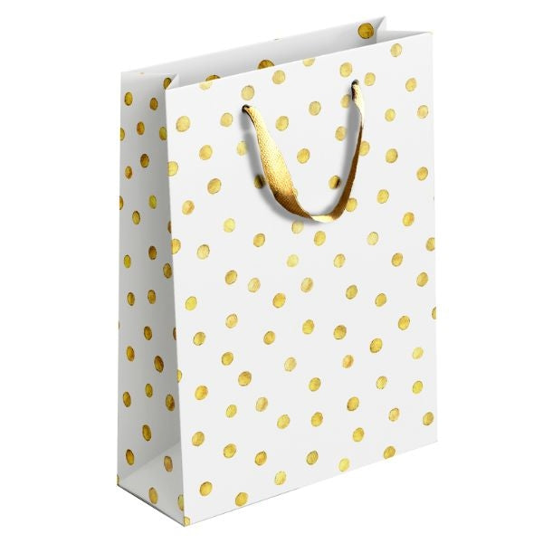 Gold / Silver Patterned Paper Gift Bag Medium Assorted Designs P1910 (Parcel Rate)