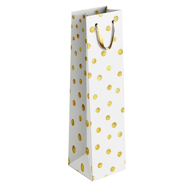 Gold / Silver Patterned Paper Wine Bottle Gift Bag 12 x 36 x 10 cm Assorted Designs P1913 (Large Letter Rate)