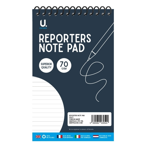 Reporters Note Pad 72 Pages 22 x 13 cm P2071 (Large Letter Rate)