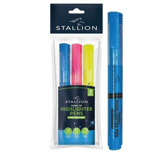 Highlighters, 3pk Assorted Colours P3063 (Parcel Rate)