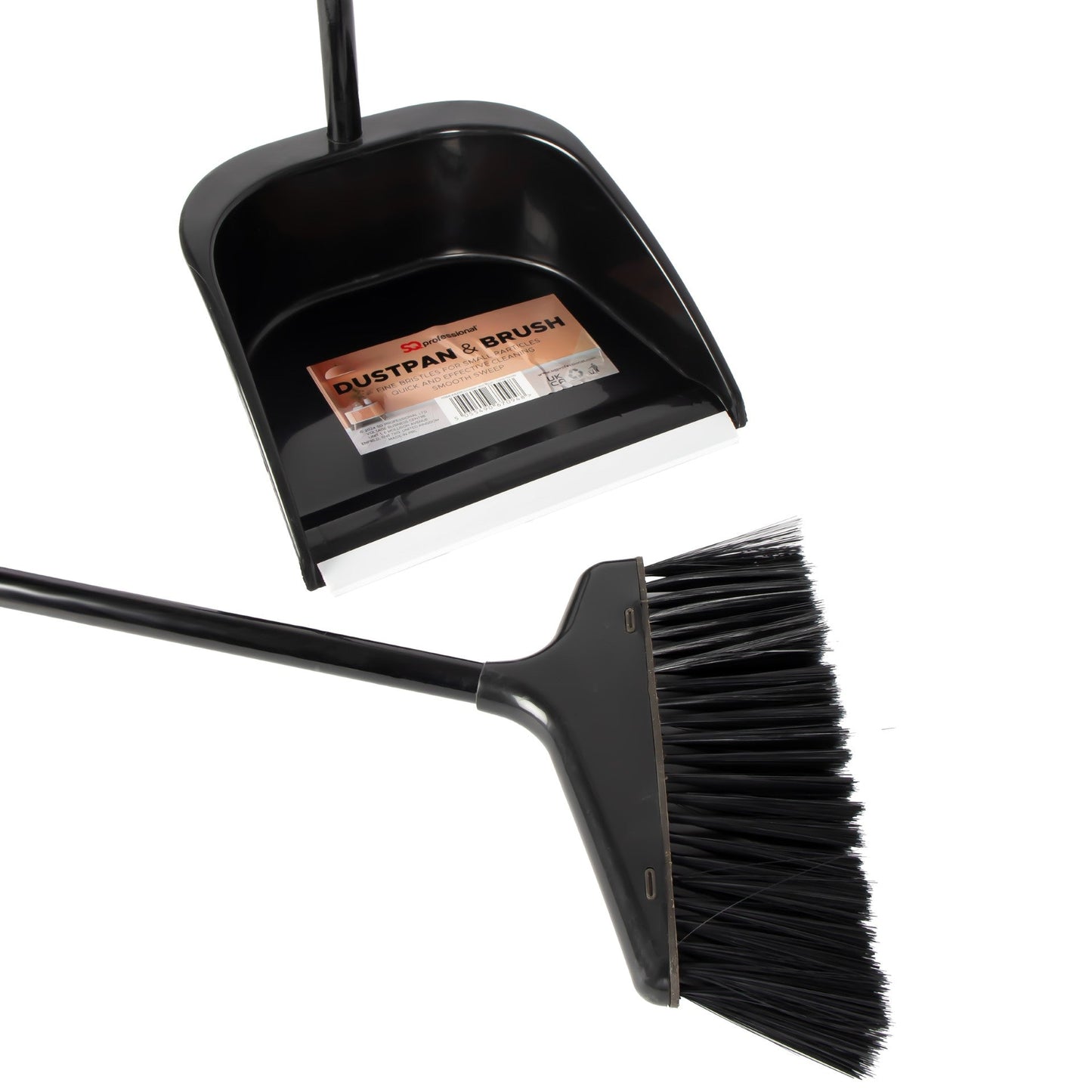 Plastic Dustpan and Brush Set of 2 Long Handle Assorted Colours 11064 (Big Parcel Rate)