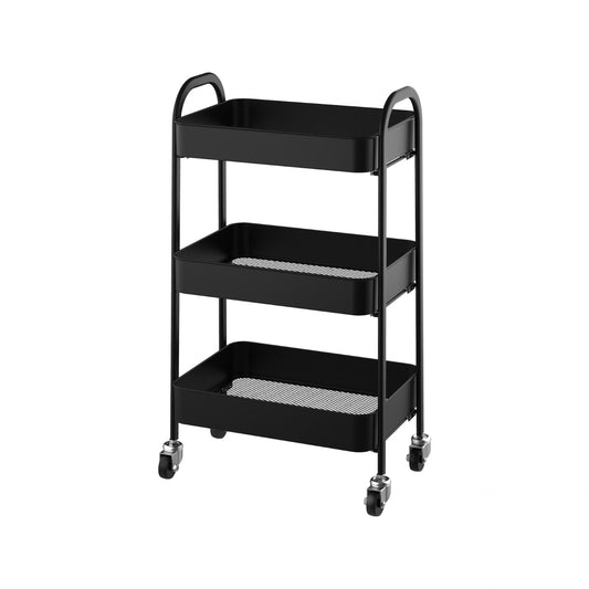 SQ Professional Durane Kitchen Trolley Storage Rack 3 Tier 41.5 x 30.5 x 77.2 cm Black 11302 (Big Parcel Rate)