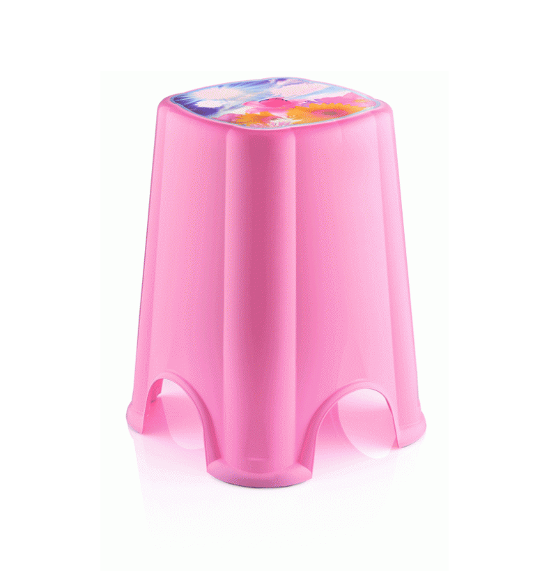 Hobby Plastic  Bathroom Stool with Print Assorted Colours 081405 (Parcel Rate)