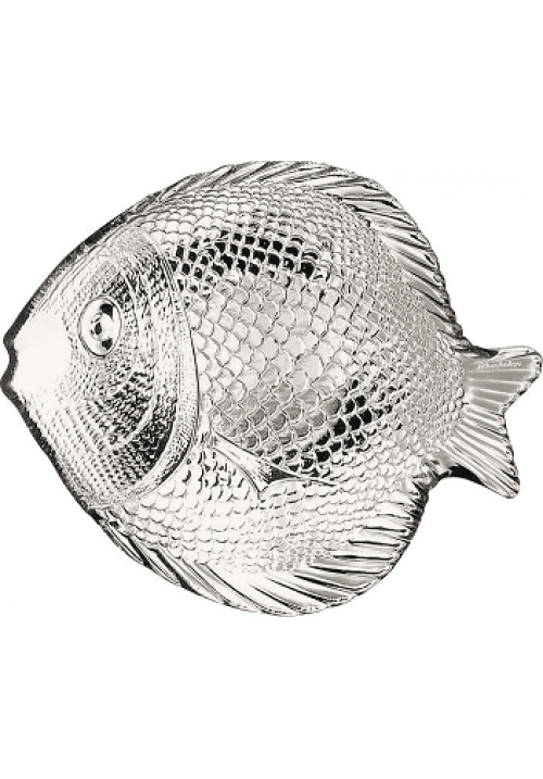 Marine Clear Glass Fish Style Shape Serving Plate 35 x 25 cm Pack of 1 10258 (Parcel Rate)