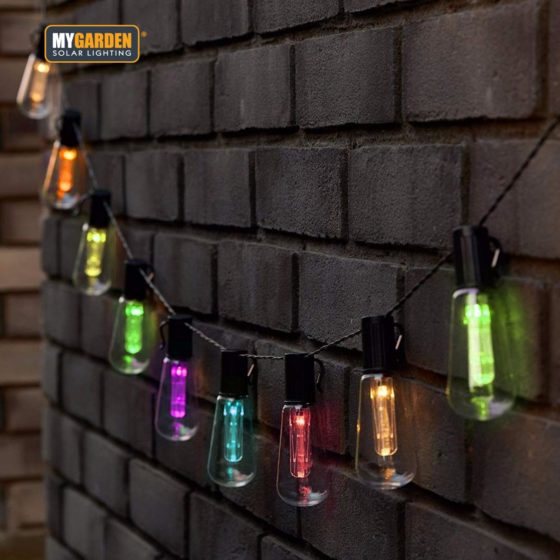 Garden Edison Bulb String Lights 10 Pack 2.25 Metre Multicolour LED 1053 (Parcel Rate)