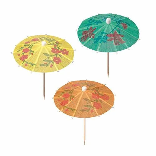 Mini Tropical Food Cocktail Drinks Umbrella Picks 6pcs 10 cm 12662 (Parcel Rate)