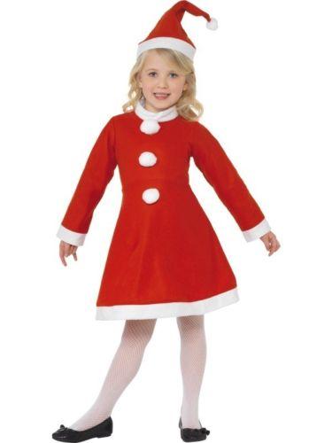 Christmas Santa Claus Girls Costume Dress One Size Age 6-9 Years 1765 (Parcel Rate)