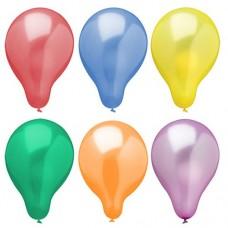 Metallic Style Balloons 6 Piece Birthday Party Multi Color Balloons 25cm (Large Letter Rate)