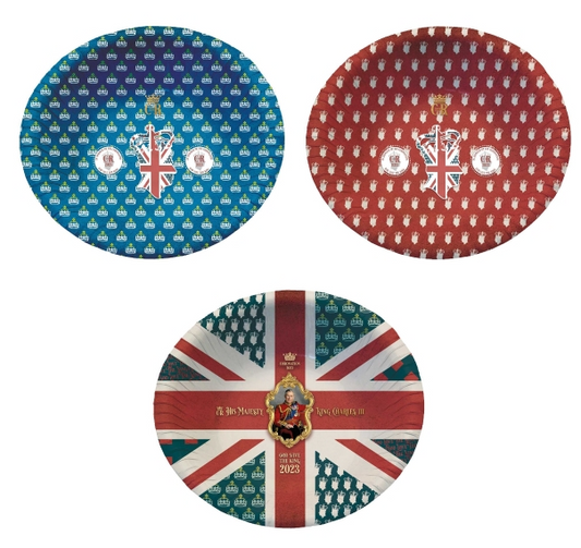 Coronation "His Majesty King Charles III" 8 Pack 6 Inch Disposable Bowls King Charles III Assorted Designs 821601 (Parcel Rate)