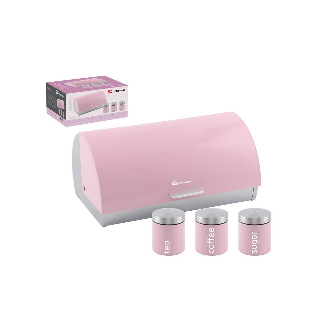 SQ Professional Dainty Metal Bread Bin with 3 Canisters Apple Blossom 2701 / 6732 (Parcel Rate)