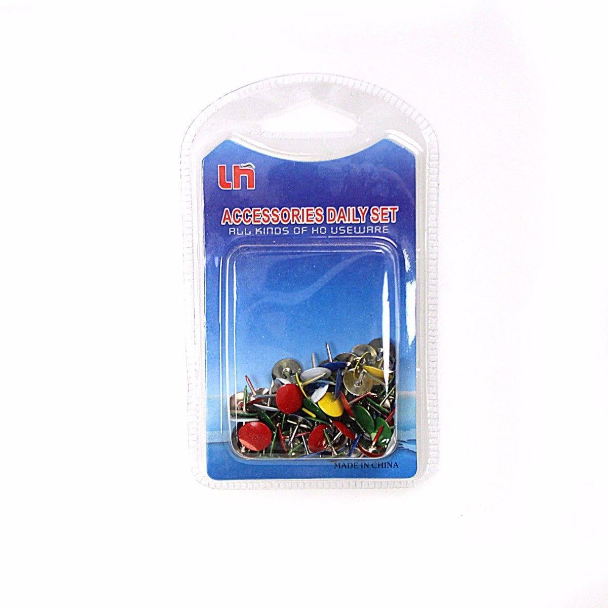 Pack of Round Push Pins Assorted Colours (Large Letter Rate)