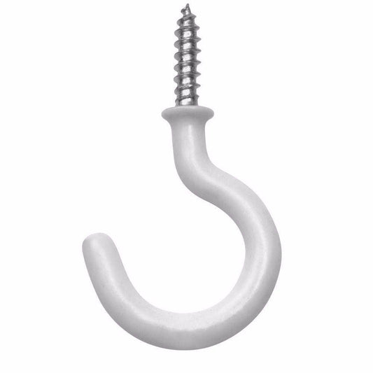 Pack of 5 Value White P.V.C 11/2''  Cup Hooks    0319 (Large Letter Rate)