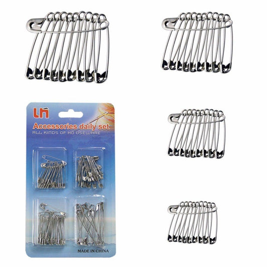 Pack of Metal Sewing Safety Pins Assorted Sizes 0645 A (Large Letter Rate)