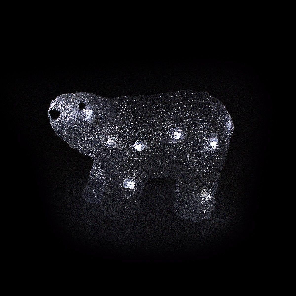 Acrylic 20 LED Christmas Decor Polar Bear Figure Indoor Light Lamp 4719 (Parcel Rate)