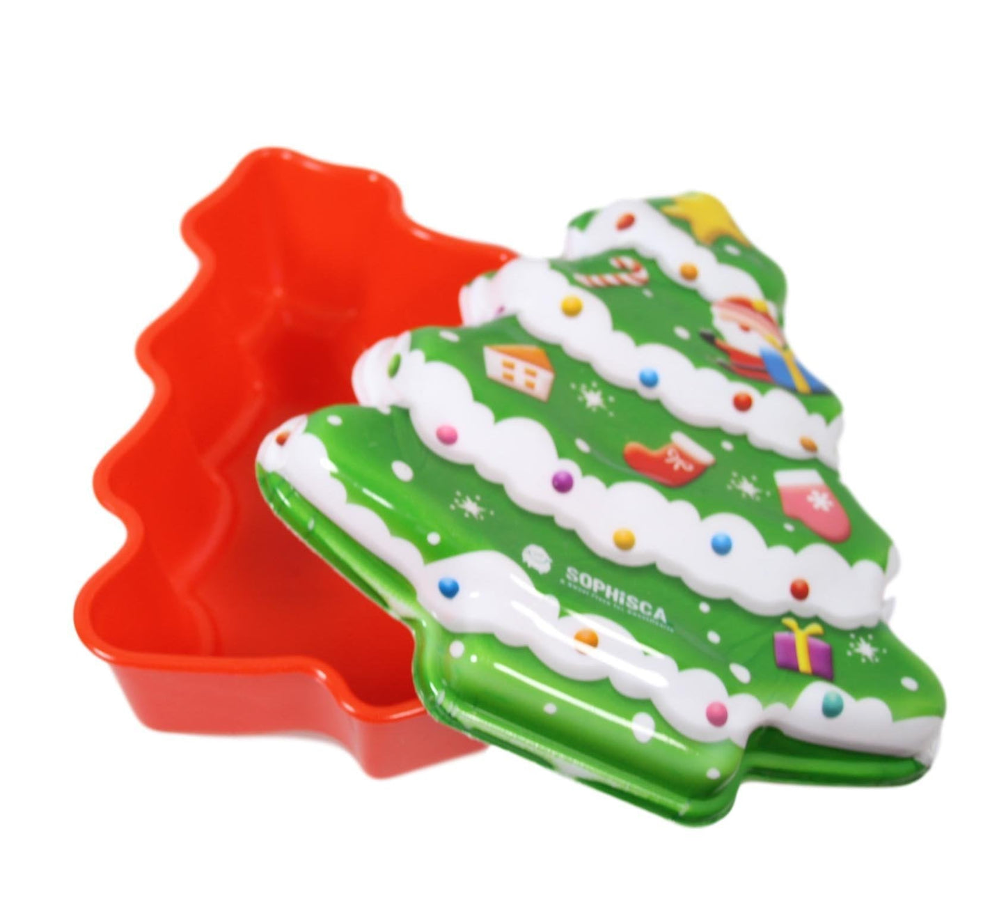 Plastic Christmas Tree Cookie Box / Jelly Mould 19.5 x 15 x 6 cm 3951 (Parcel Rate)