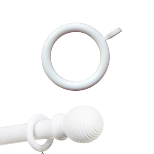 6 x Curtain Pole Rings 56mm (28mm Poles) in White, Pack of 6  0688 (Large Letter Rate)