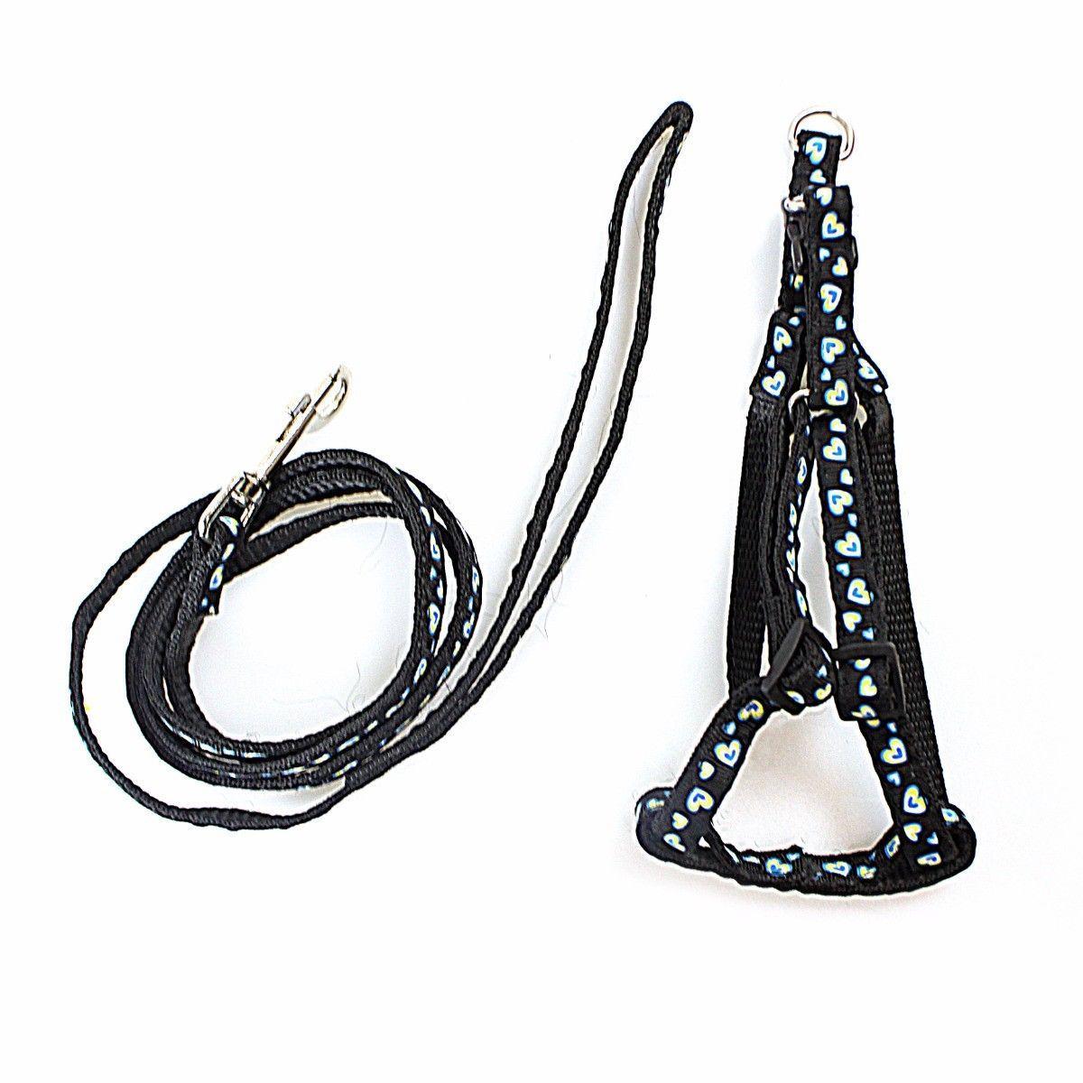 Dog Leash Lead with Harness Printed Designs Assorted Colours and Designs 0041 (Large Letter Rate)