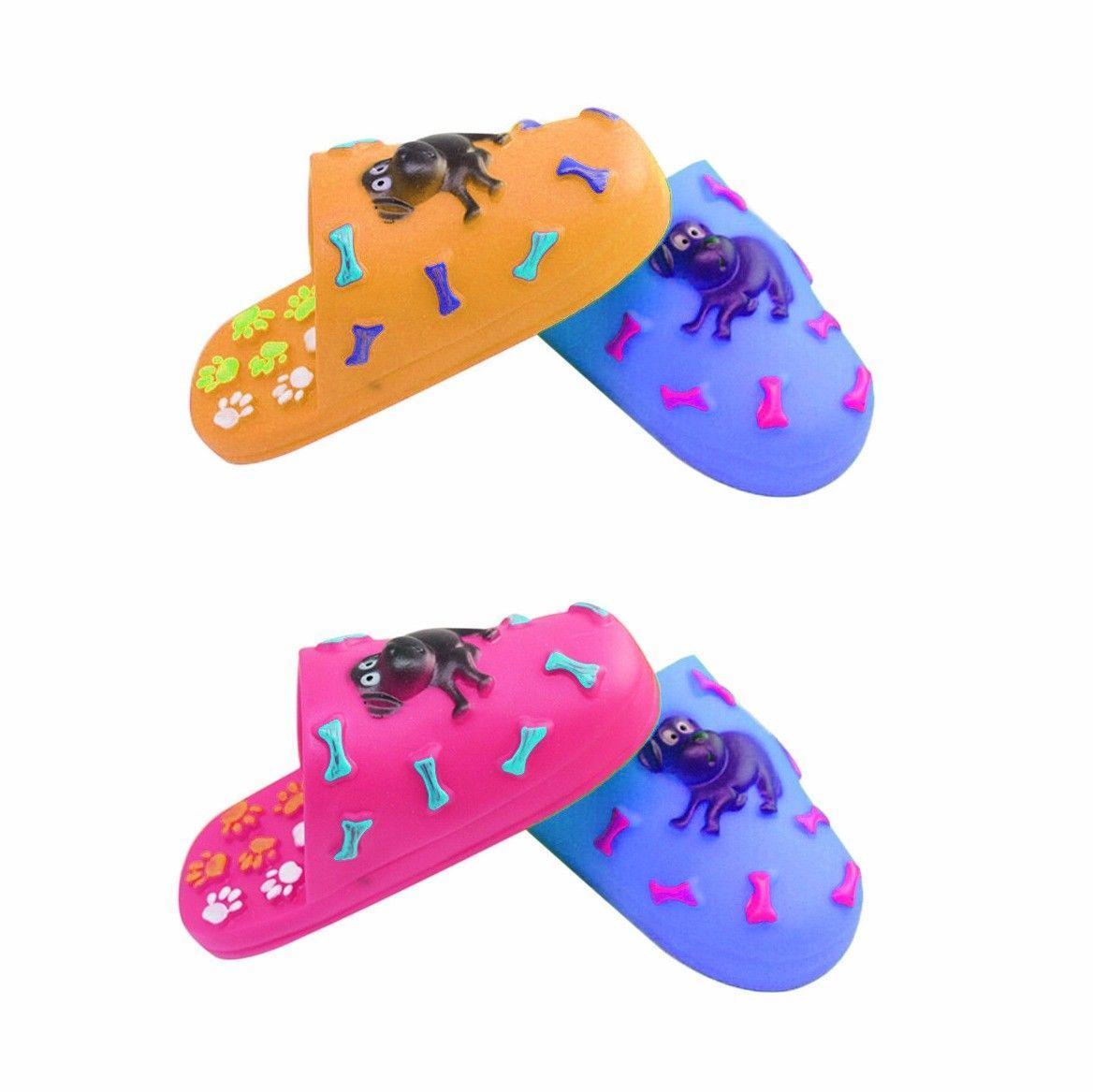 Pet Dog Toy Squeaky Rubber Slipper Assorted Colours 4265 (Parcel Rate)